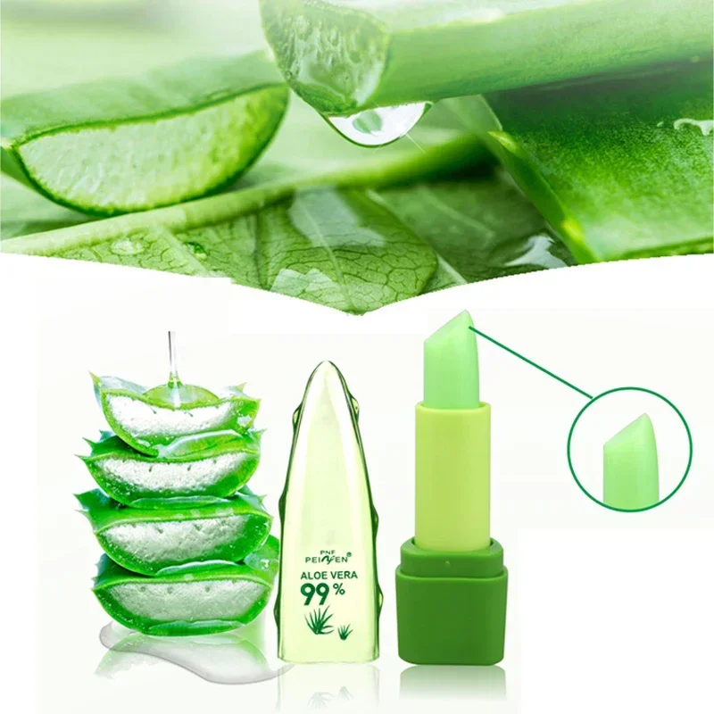 99% Aloe Vera Lippenstift Farbwechsel Lippen balsam dauerhafte feuchtigkeit spendende feuchtigkeit spendende wasserdichte Temperatur änderung Lippen balsam Make-up