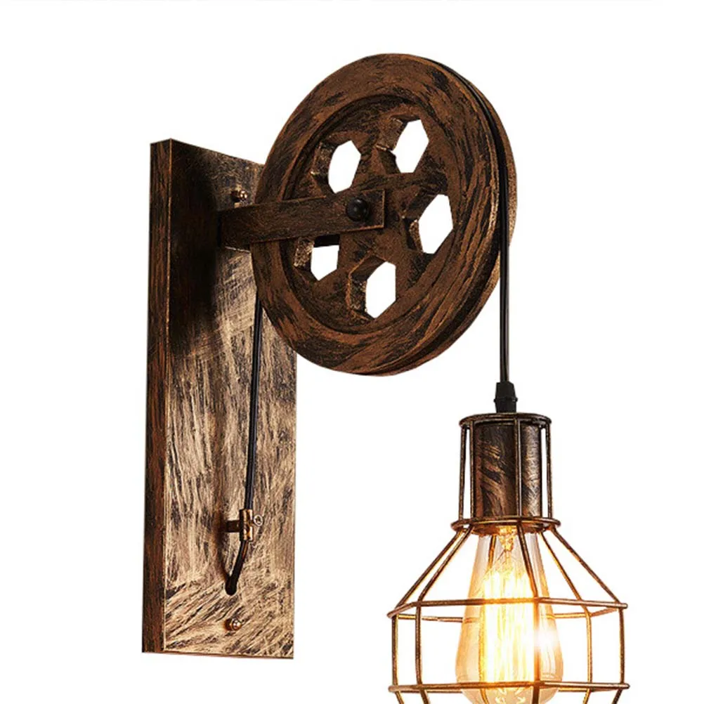 

Energy Saving Wall Lamp Loft Retro Cage Lanterns Suspension Pendant Light Vintage Style Decorative Lighting Bronze Finish