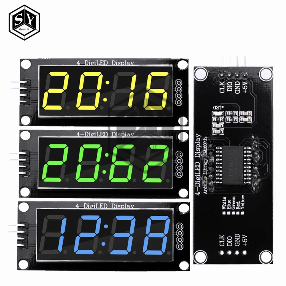 TM1637 LED Display Module 4 Digit Time Indicator Tube 7 Segment Digital Indicator Tube 0.56 Inch Digital LED Module