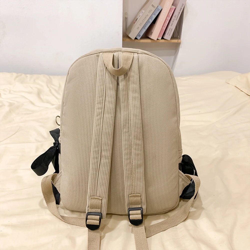 2026 New Korean Style Backpack Commuting Versatile Female College Students High Beauty Backpack Bow Backpack