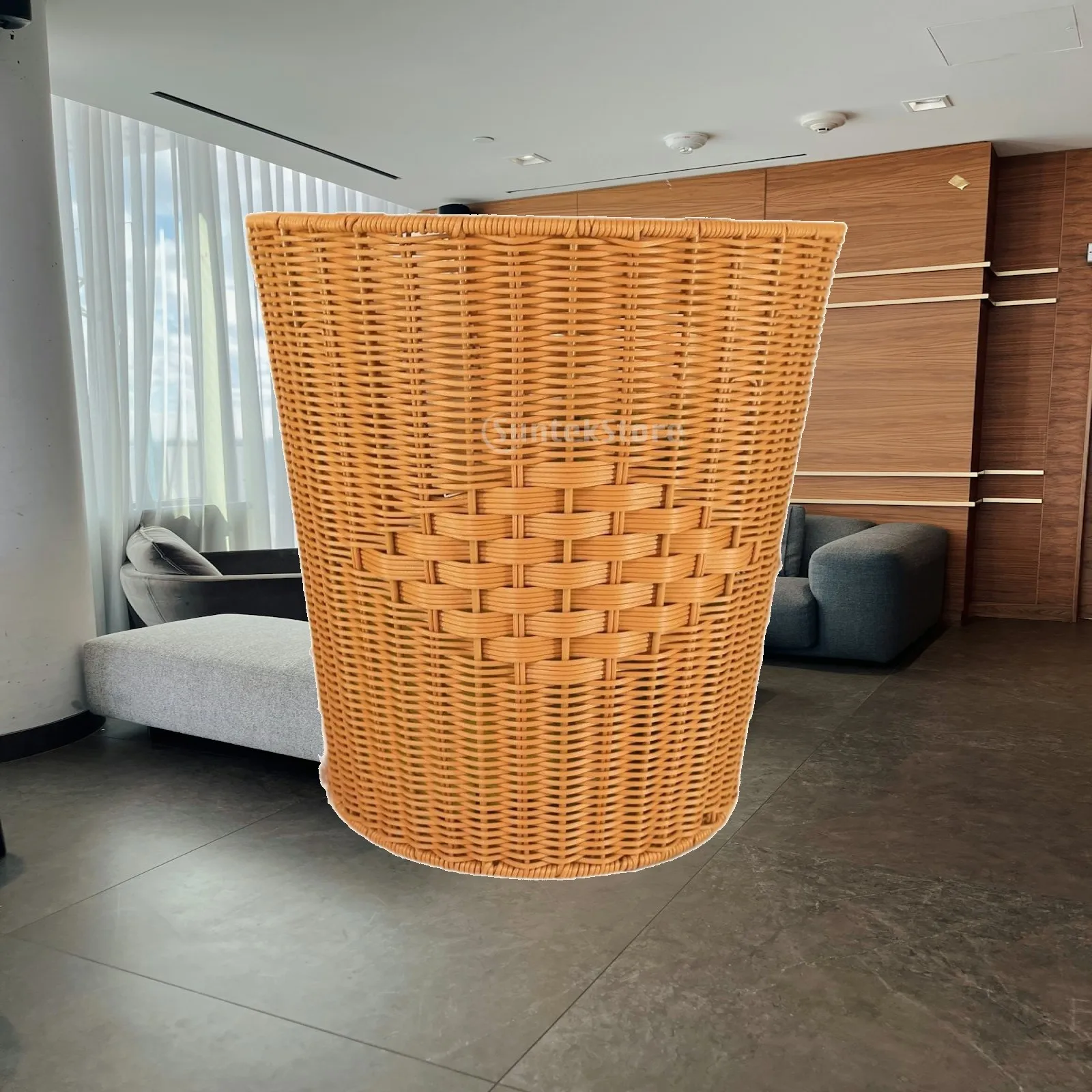 Spacious Woven Basket for Outdoor Activities Imitation Rattan Backpack Style Waterproof Carryall for Mushroom Picking Garden
