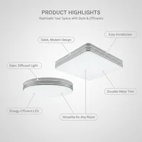 18W-48W LED Ceiling Light 15-30CM Square Ceiling Panel Light Home Bedroom Kitchen Living Room Lightings Decoration AC 110-220V 3