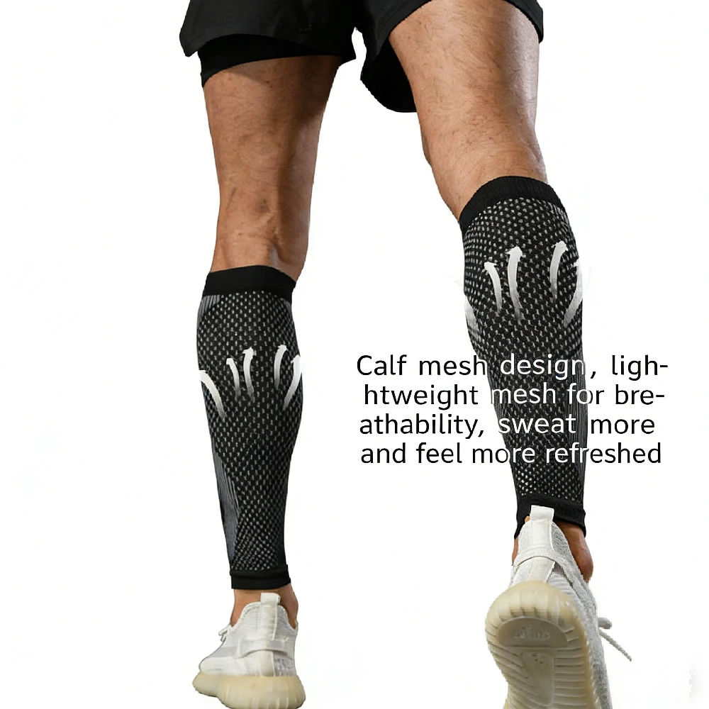 1Pair Calf Compression Sleeves Men Women - Footless Compression Socks Support for Varicose Veins, Nursing, Pregnancy, Running