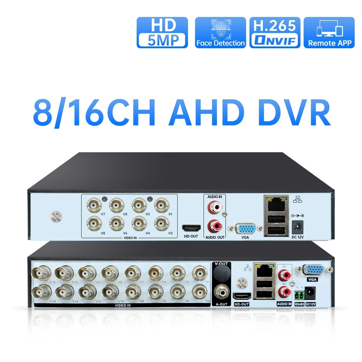 Go! 16CH 8CH 6 in 1 H265 Hybrid DVR Video Recorder for 1080P 5M-N AHD Camera 2MP 3MP 5MP IP Camera P2P NVR CCTV Stystem