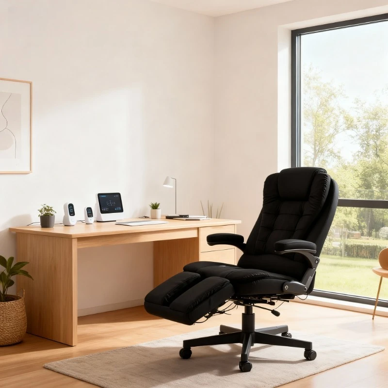 

HOMCOM 6-Point Vibrating Massage Office Chair with Heat, Black