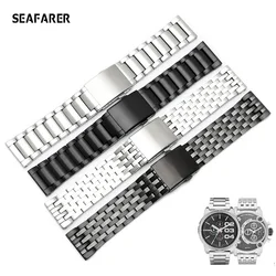 맞는 디젤 DZ4316 DZ7395 DZ7305 DZ7330 4358 시계 24mm 26mm 28mm 30mm 남성용 시계 밴드 용 고품질 의무 스테인레스 스틸 스트랩
