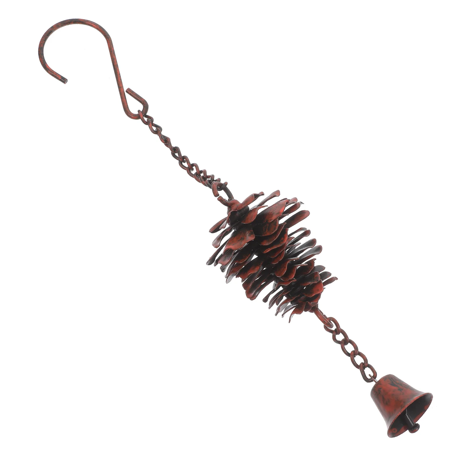 

Pine Cone Metal Wind Chime Outdoor Hanging Decor Rustic Garden Ornaments Christmas Bells Decorative Hanging Ornaments