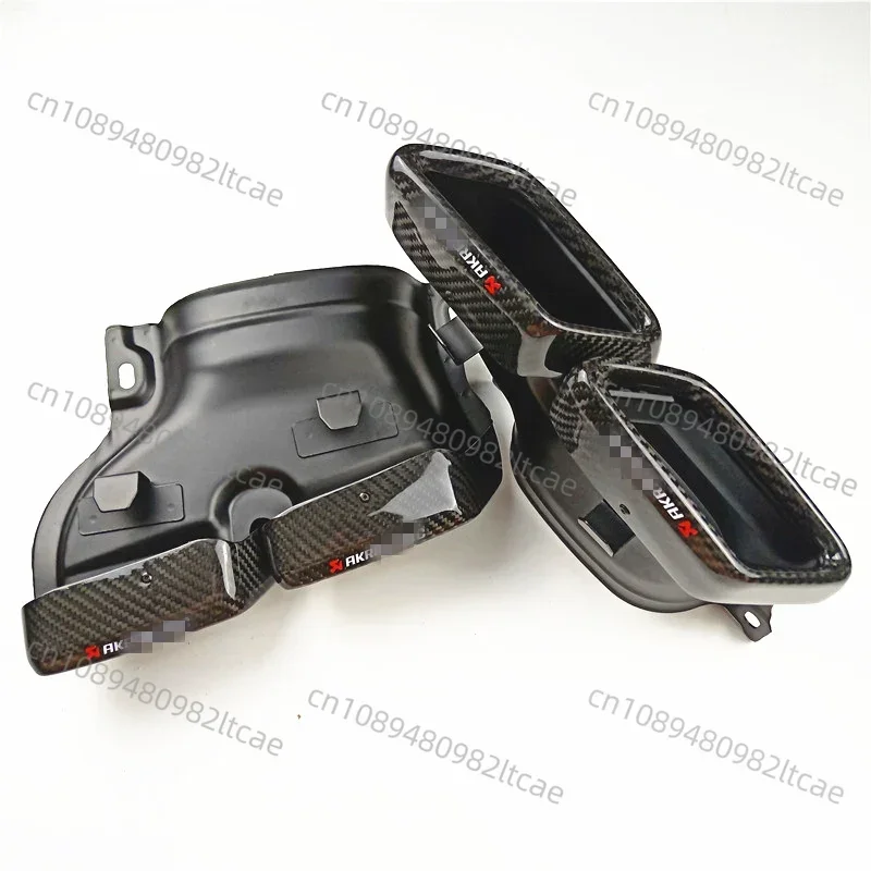 1 Pair Akrapovic for AMG Style Carbon Fiber Rectangle Exhaust Muffler Pipes Tips for Benz C/ E/ S/ CLA/ CLS/ GLC/ GLE/ GLS-Class