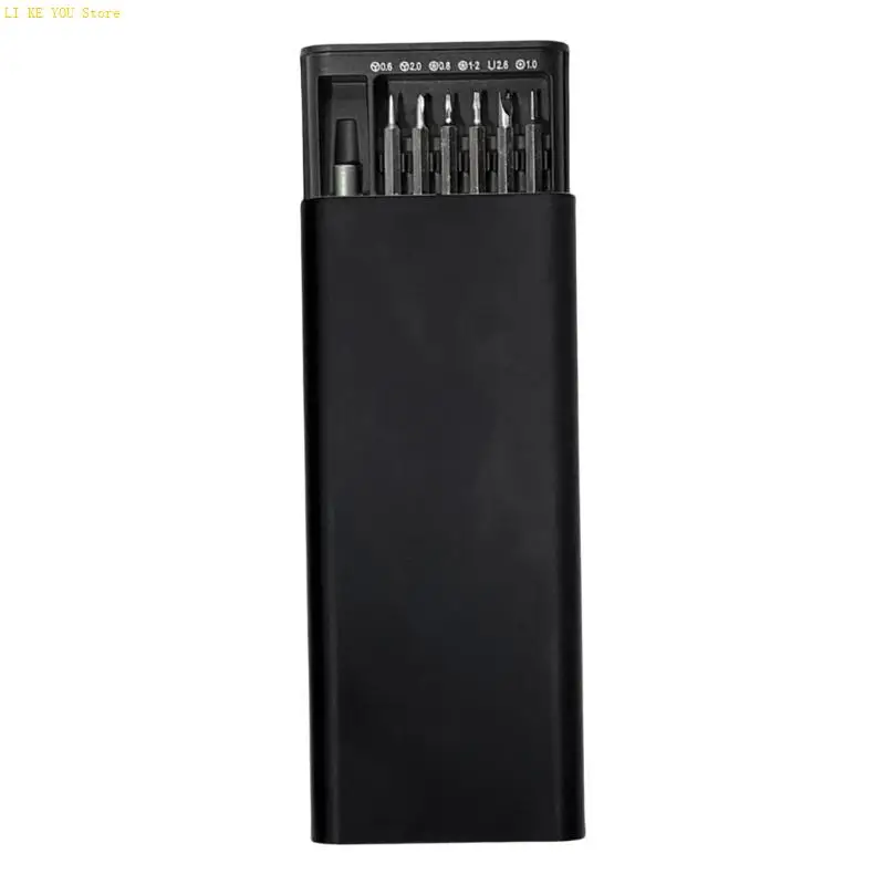W3JE Compact 25 in 1 Screwdriver Tool Set with Ergonomic Aluminum Handle and Box Perfect for Electronics Repair