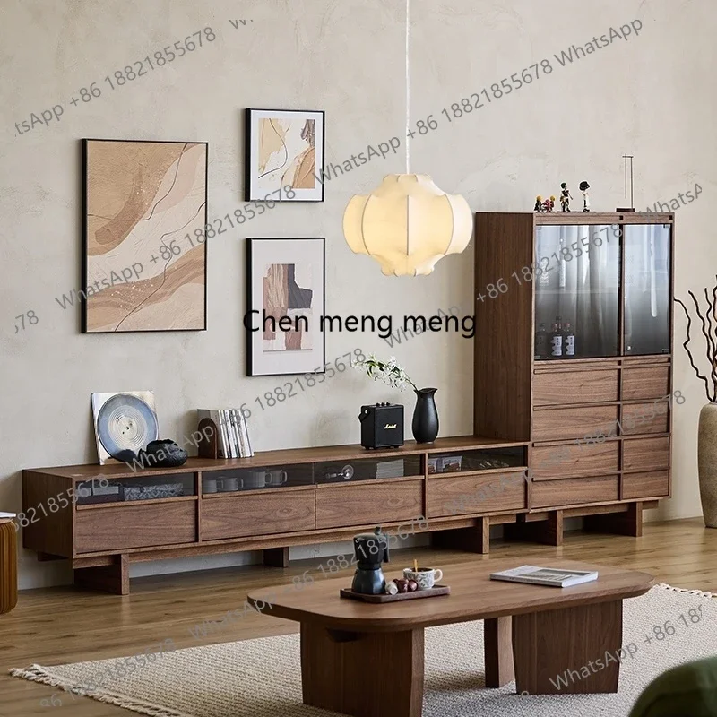 

Средневековый обеденный боковой шкаф из цельного дерева, хранилище у стены, вход в витрину из орехового дерева R