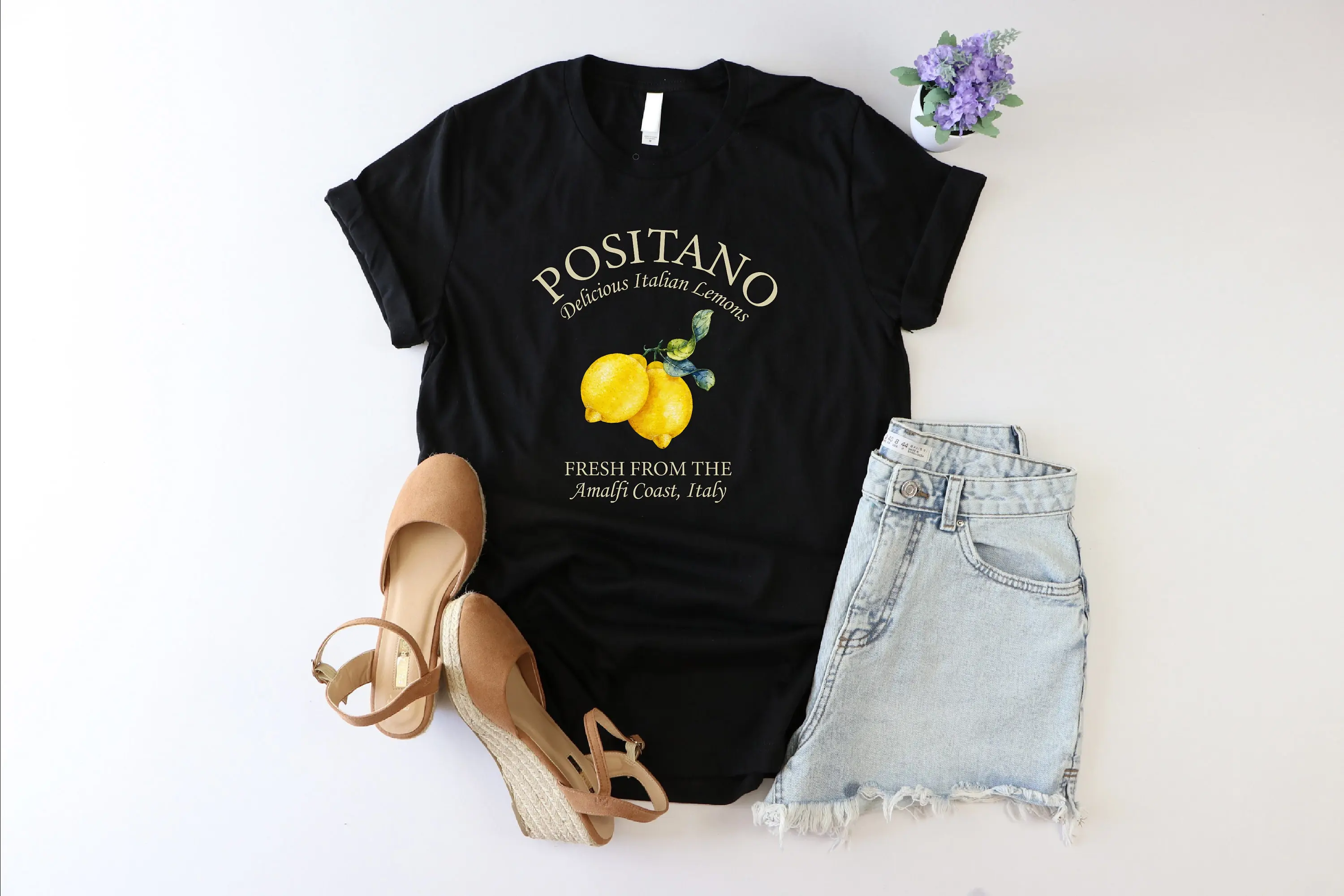 Positano T Shirt Amalfi CoasT Italy Traveler Funny Lemon Italian Summer Capri Islands Girl