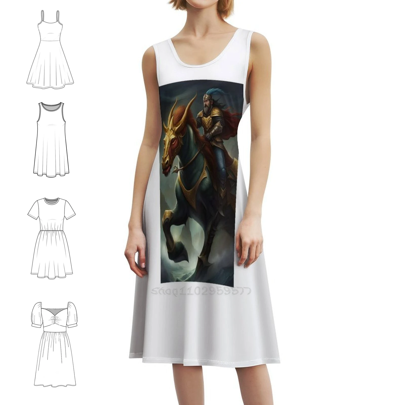 

Платье Mythical Beast Rider с вырезом в форме сердца, элегантное летнее праздничное платье для женщин, легендарное существо Mythical Beast Rider