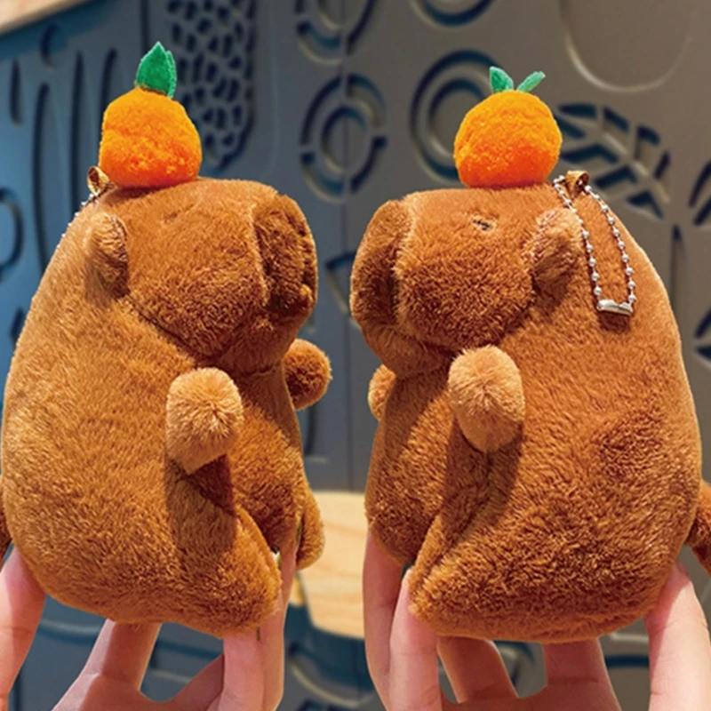 Capybara Schoolbag Pendant Keychain Large Capybara Funny Sweet Capybara Cartoon Charm for Boys Girls Vending Machine