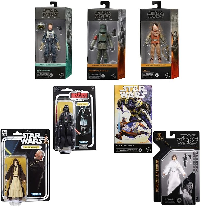 

Original Star Wars Black Series Migs Mayfeld Morak Antoc Merrick Darth Vader Kuiil Black Karrsantan Ben Obi Wan Kenobi Figures