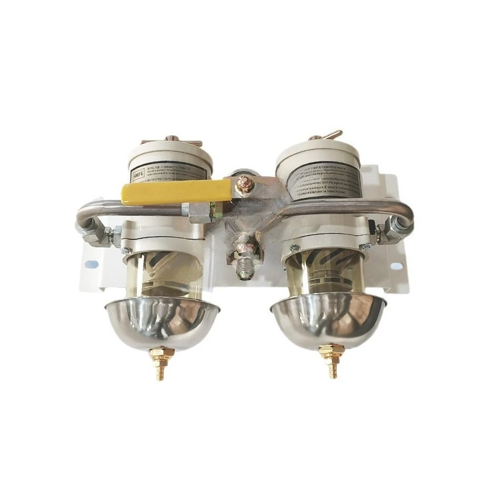 500FG Twin Fuel Filter Water Separator W/ Gauge 75500MAX10/30 Diesel Marine Bowl Assembly