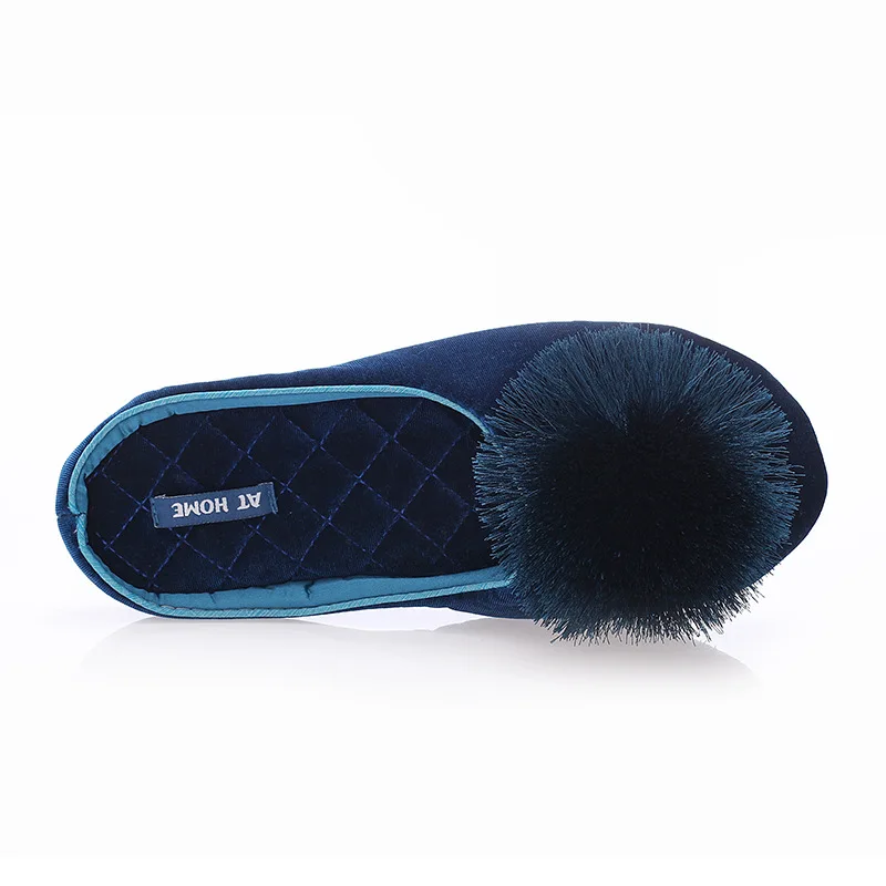Pantuflas de casa para mujer, ideales para primavera y otoño, cálidas, con un diseño adorable y pompones, hechas de algodón, tipo sandalia, con suela antideslizante y suave, perfectas para usar en interiores y exteriores durante todo el año.