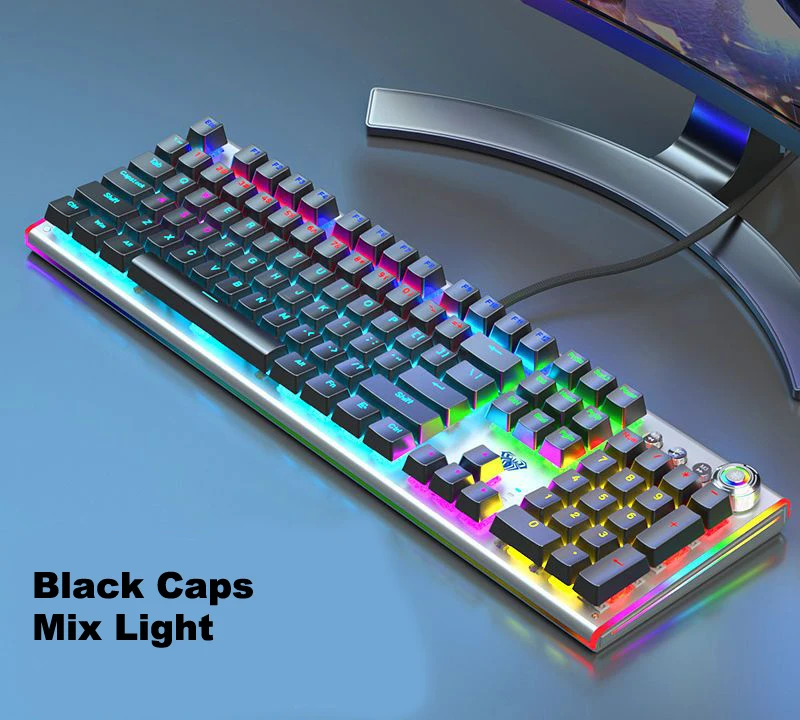 AULA Hot Swap Plug Swappable Personalizado Macro Programável Colorido Lado Luz Mecânica Gaming Full Key Anti-ghosting Teclado