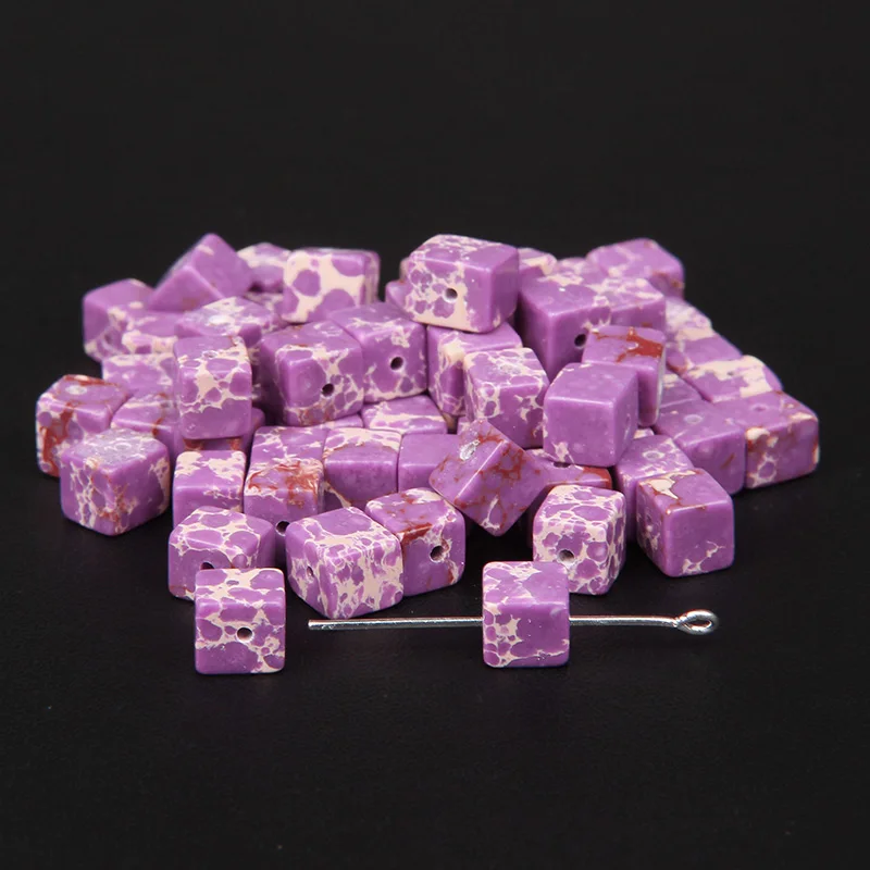 Natural Cube Square Stone Beads 4/6/8mm Loose Agates Jades Spacer Beads Charm for Jewelry Making Necklace Bracelet Accessories