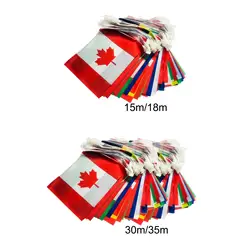 World String Flags Banner Set Easy to Install Different countries Rectangular Flags for Festivals Garden Outdoor Indoor Bar