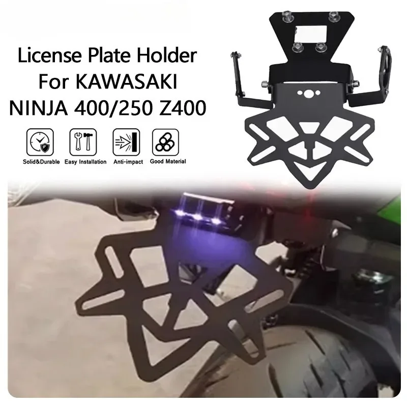 

DONGTING License Plate Holder for KAWASAKI NINJA 400/250 2018-2025 Z400 Motorcycle Accessories Licence Frame Fender Bracket