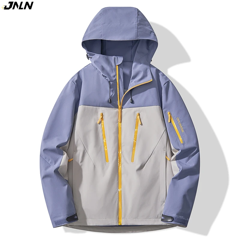 

JNLN Unisex Rain Coat Hiking Camping Trekking Mountaineering Waterproof Jackets Men Women Outdoor Sporty Windproof Windbreaker