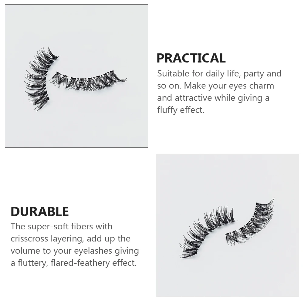 

Fake Eyelashes Multi-Layer False Clusters Natural Looking Reusable Soft Lightweight Makeup Accessories Daily Wear