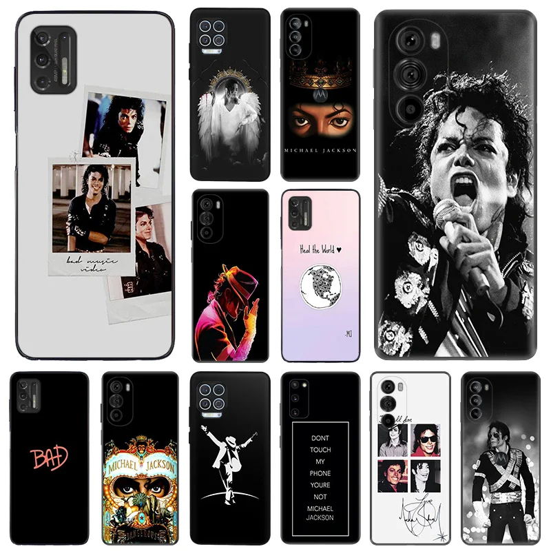 Silicone Soft Phone Cases Cover for Motorola Moto G53 G73 Edge 30 20 G82 G72 G52 G32 G22 G Stylus G9 One Michael Jackson Fundas