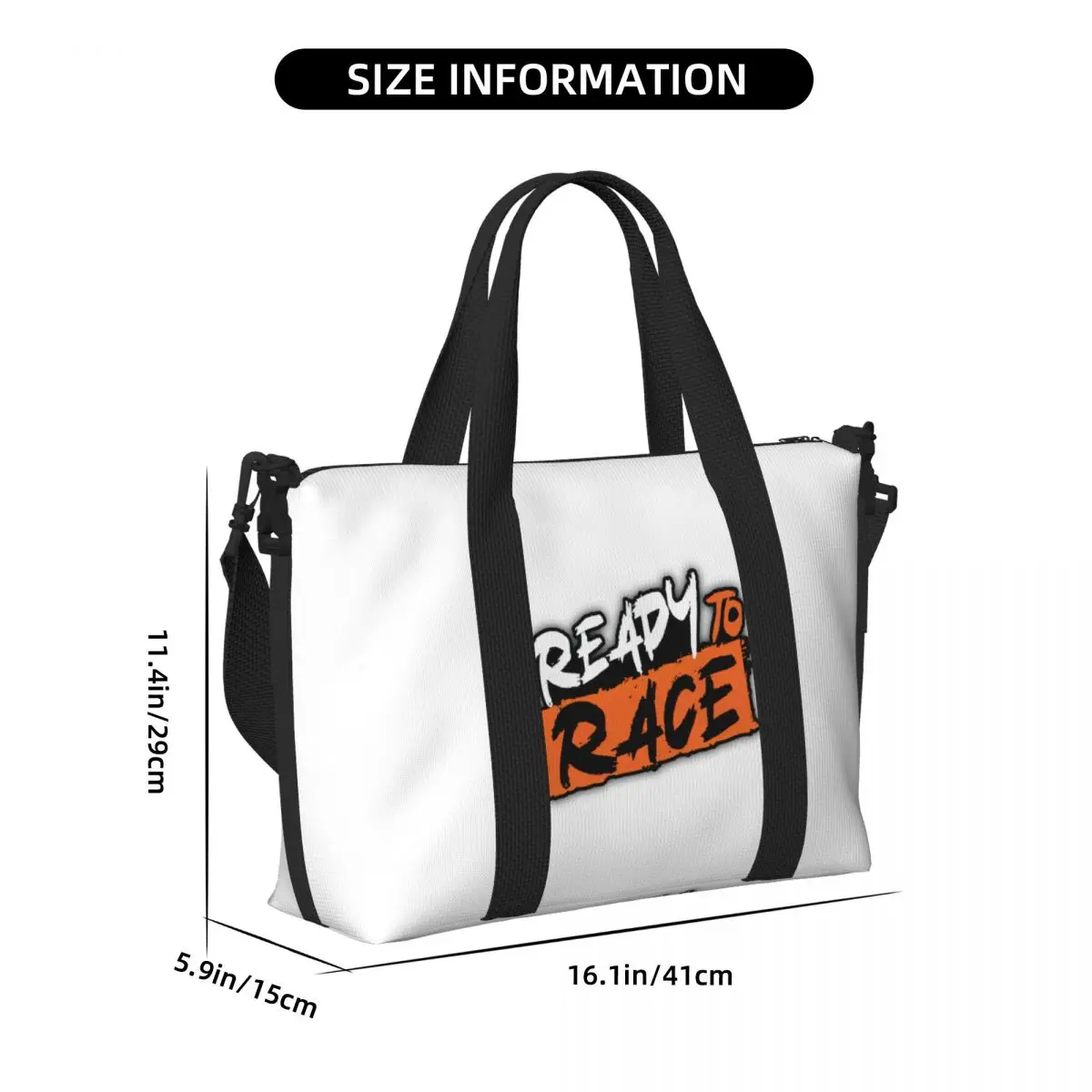 Custom Ready To Race Tote Bag Women Large Capacity Motorcycle Rider Racing Sport Gym Beach Shoulder Travel Bag