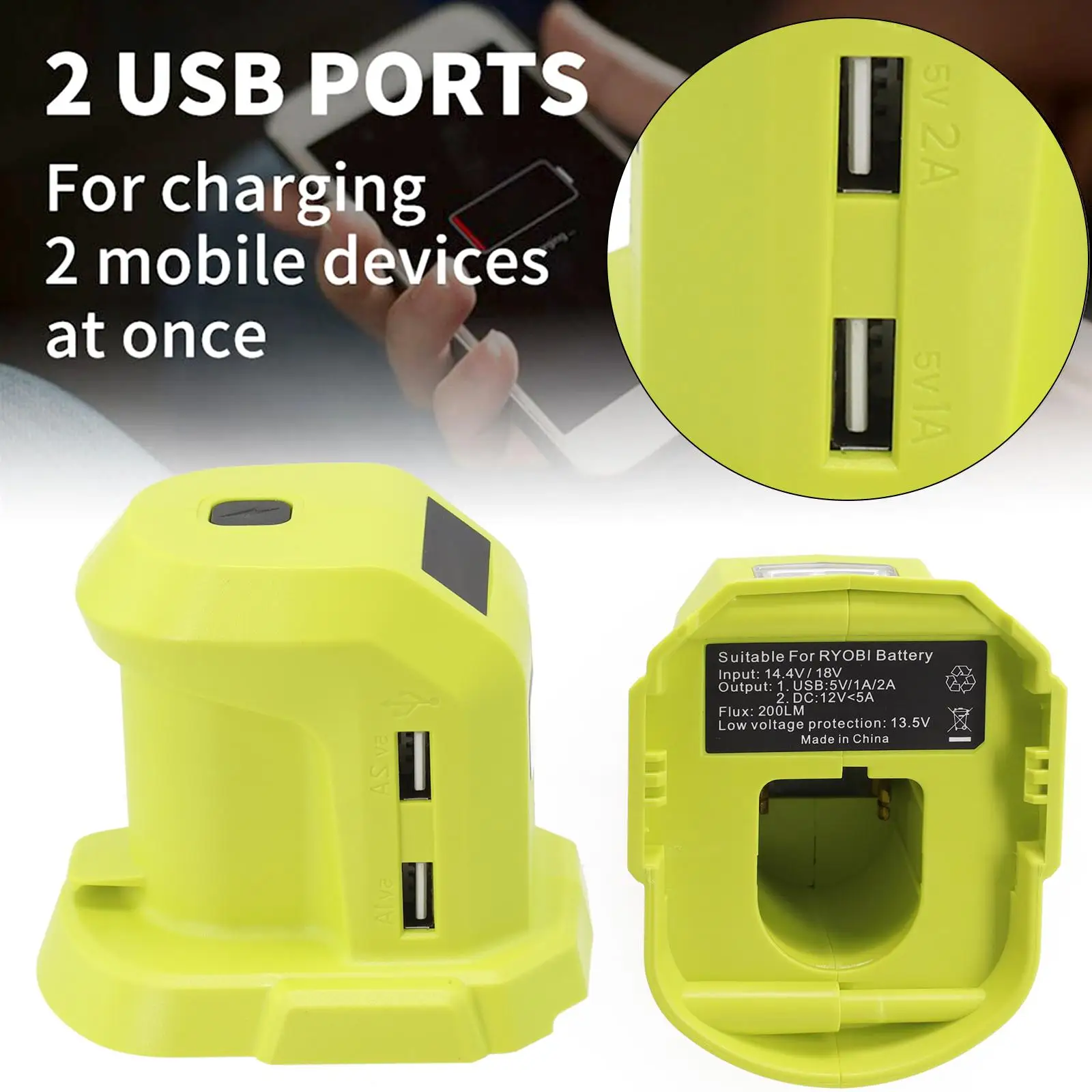 High Quality Materials DIY Battery Adapter DC12Vbattery Adapter Li-ion Battery Adapter DIY With Dual For Ryobi+P743