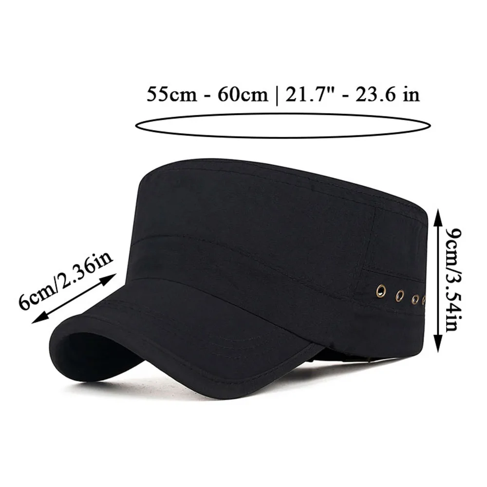 Classic All-match Flat Hat Sun Protection Breathable Cap Simple Solid Color Visor Cap Snap Back Baseball Cap Fashion Army Hat