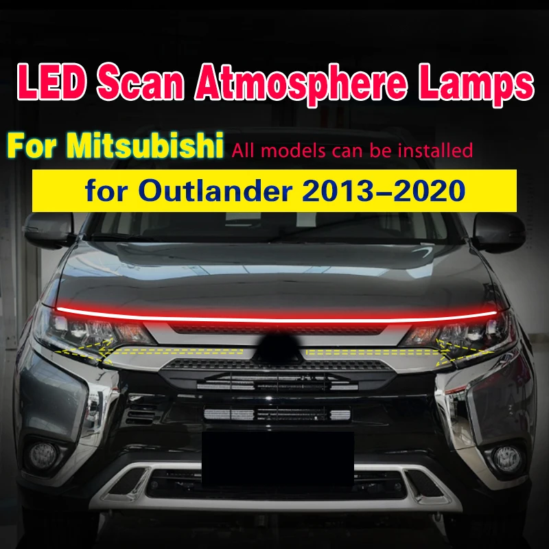 1PCS Car Fog Light Scan Starting LED Daytime Running Light DRL 12V For Mitsubishi Outlander 2013-2020 Waterproof Flexible Lamps