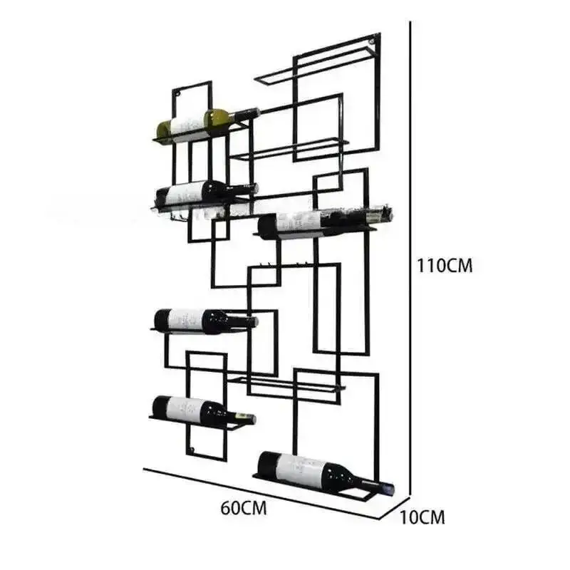 Simple European Showcase for Shop Horizontal Hanging Display Red Wine Rack Creative Metal Design Display Cabinet for Dining Room