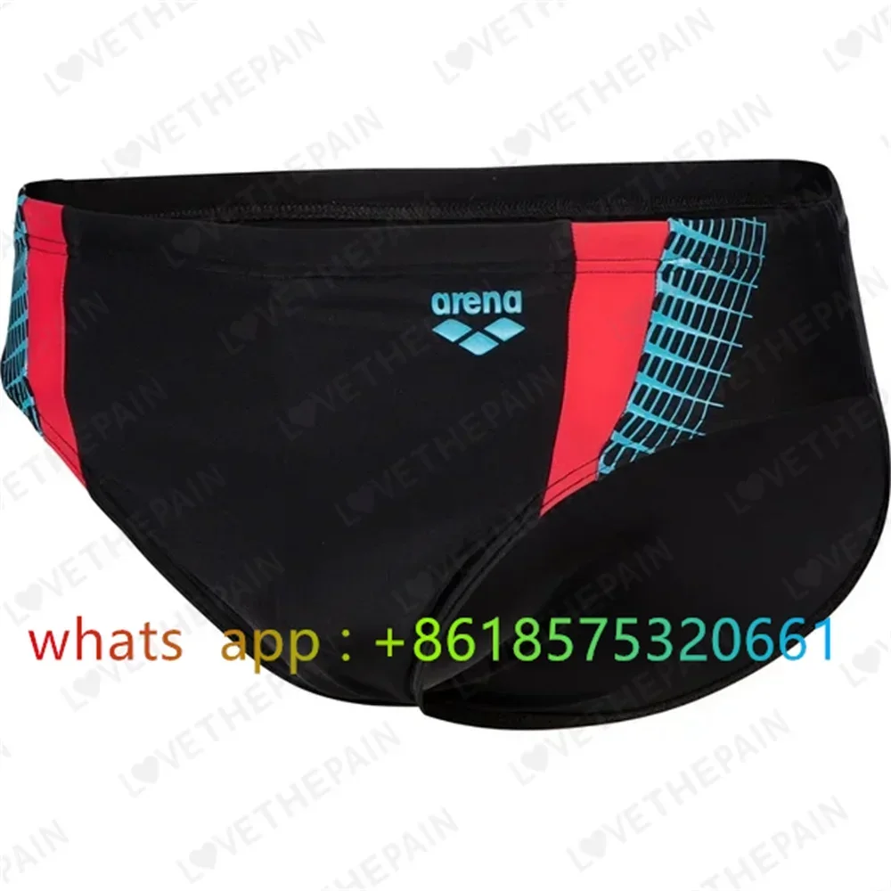 Men's Printed Swim Briefs Triangle Shorts Swimming Trunks Racing Briefs Racer Bathers Professional for Training and Competition