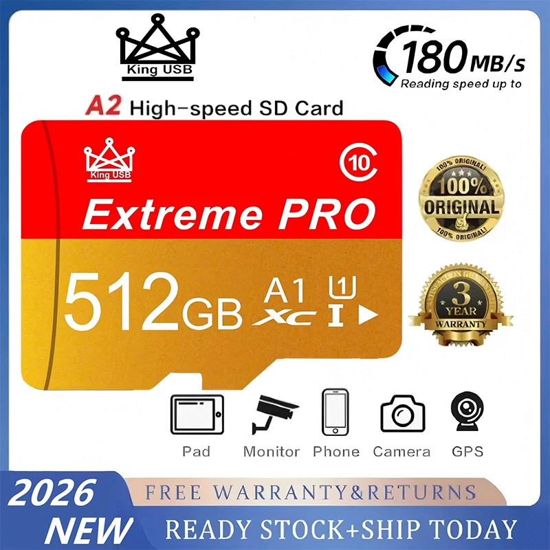 

32GB 64GB 128GB SD Cards Memory Card Micro SD Card TF Cards A1 C10 Ultra HD Waterproof Large Capacity for Camera Drone PC