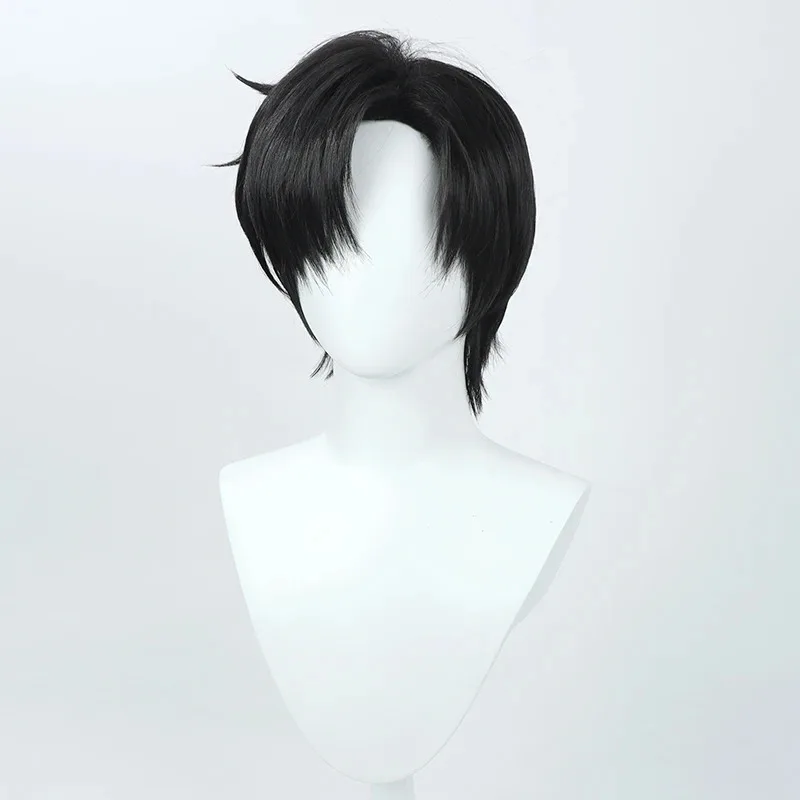 Peluca de Cosplay Moon Chiba Mamoru, esmoquin negro, pelo sintético resistente al calor, papel de fiesta de Halloween + gorro de peluca