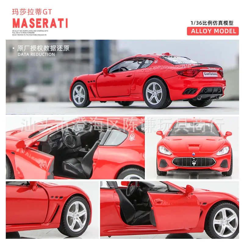 1:36 GT  Super Sport Alloy Toy Car Model Diecast Miniature Pull Back High Simulation Collection Gift for Family Boy