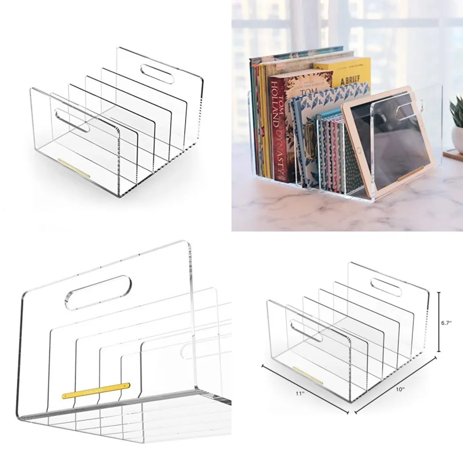 

Acrylic File Sorter, Desktop File Collator Office File Organizer, Clear 11.4" x 6.7" x 10"