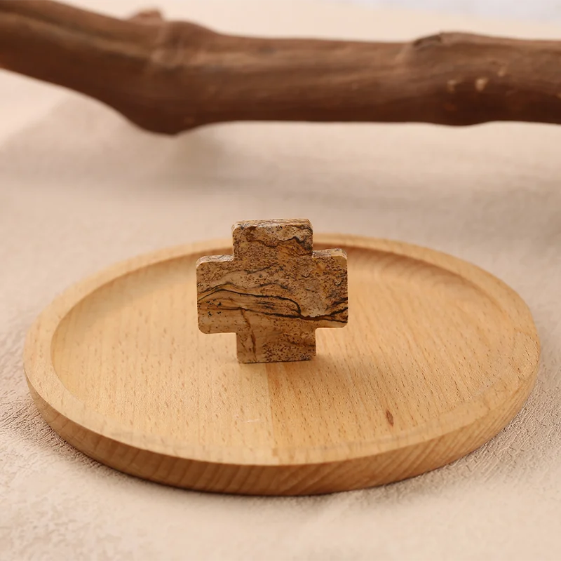 

Natural Stone Picture Jasper Cross Carved Pendant for Necklace,Jewerly accessories for Jewelry Making