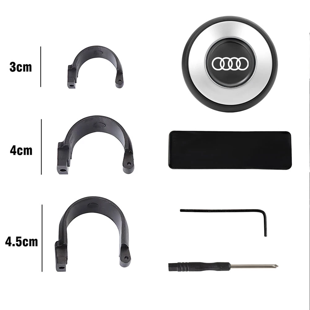 1pcs Car 360 Degree Rotating Steering Wheel Booster Center Cover For Audi Sline A4 B7 B8 B9 A3 8V 8L B5 A5 Q2 Q3 A6 C6 C5 C7 A1