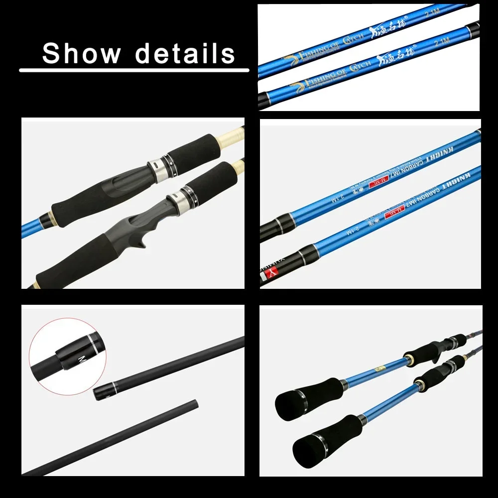 Goture M+ML Double Tips Spinning Casting Carbon Fiber Fishing Rod 1.8m 2.1m 2.4m Lure Rod For Saltwater Freshwater