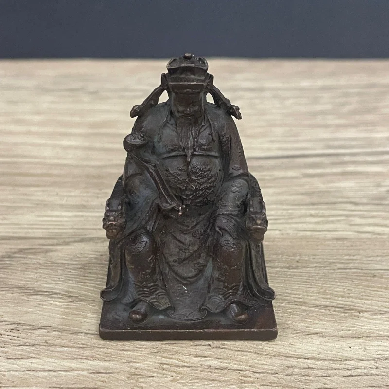 Antique God of Wealth Statue: Zhao Gongming Riding a Tiger, Small Ornament for Home Living Room or Buddhist Hall, Craft Item