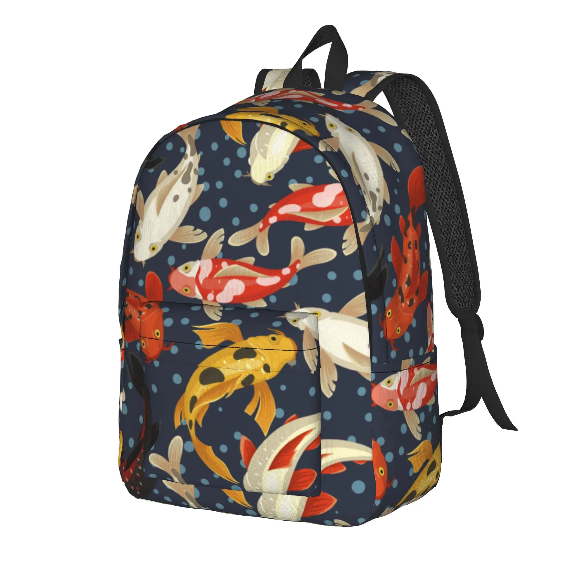 Koi Carp Pattern Backpack  Outdoor Style Backpacks Male Fun School Bags Designer Lightweight Rucksack
