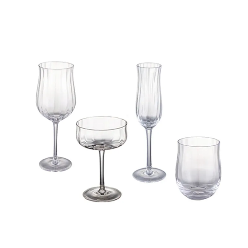 Golden Edge Ripple Champagne Wine Glass Colourful Home Transparent Lead Free Crystal Cocktail Glasses Whiskey Juice Drinking Cup