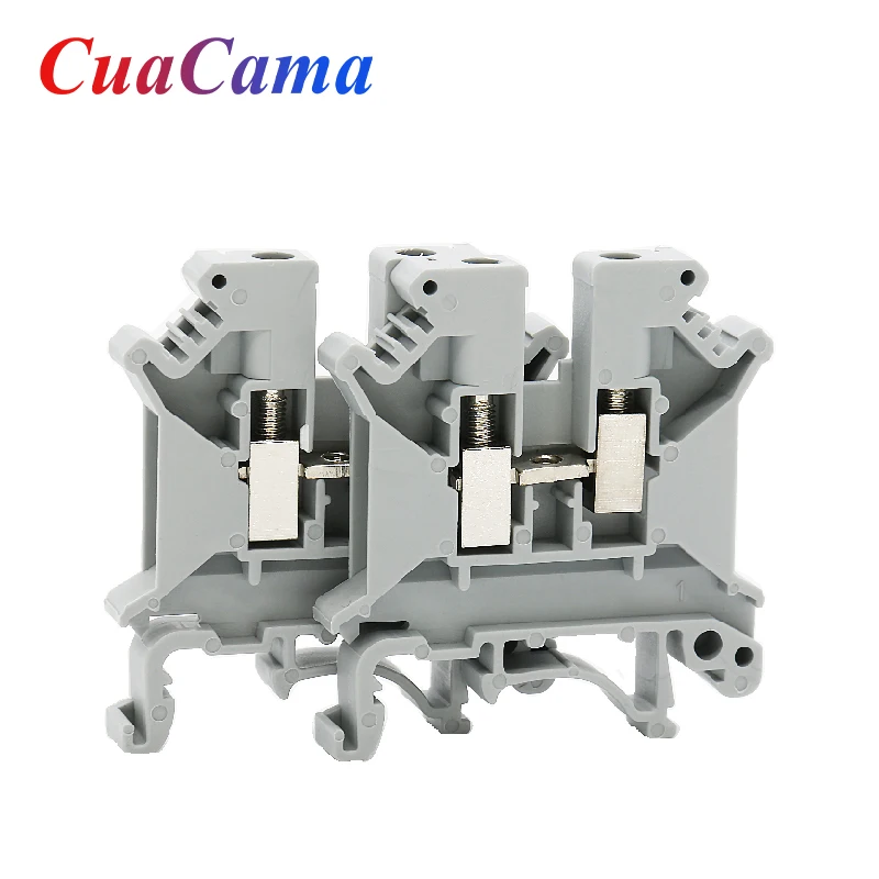 100Pcs UK5N Din Rail Block Connection Terminals Electrical Conductor Strip Universal Wire Connector UK5