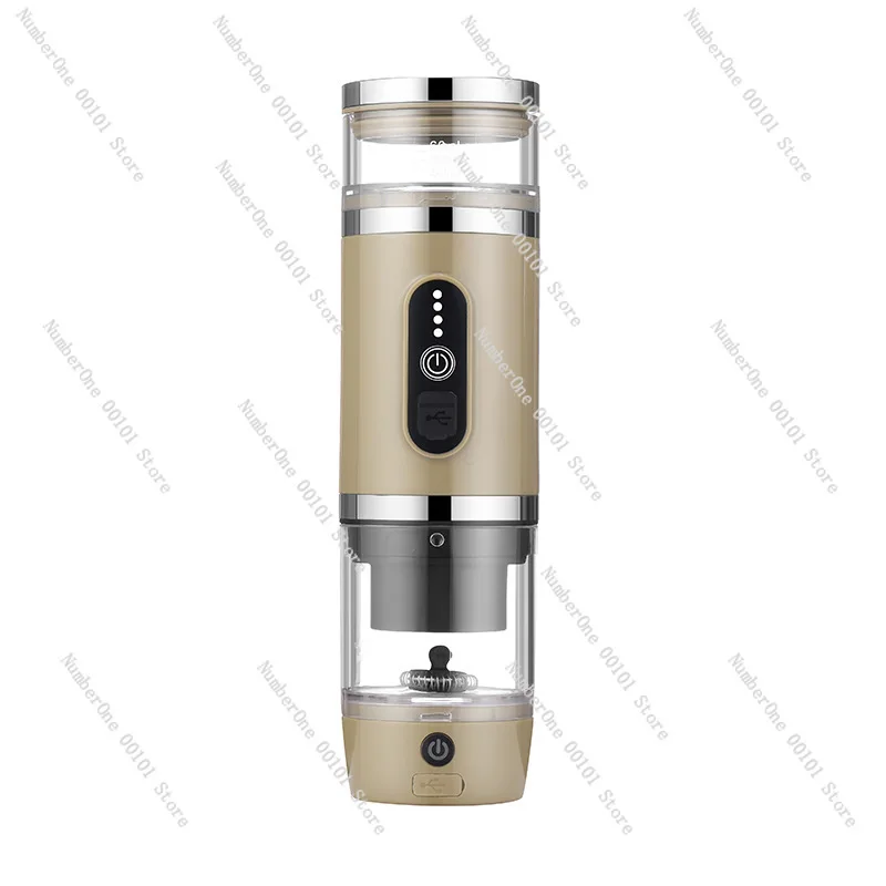 Portable coffee machine: olive gray wireless fast charging design