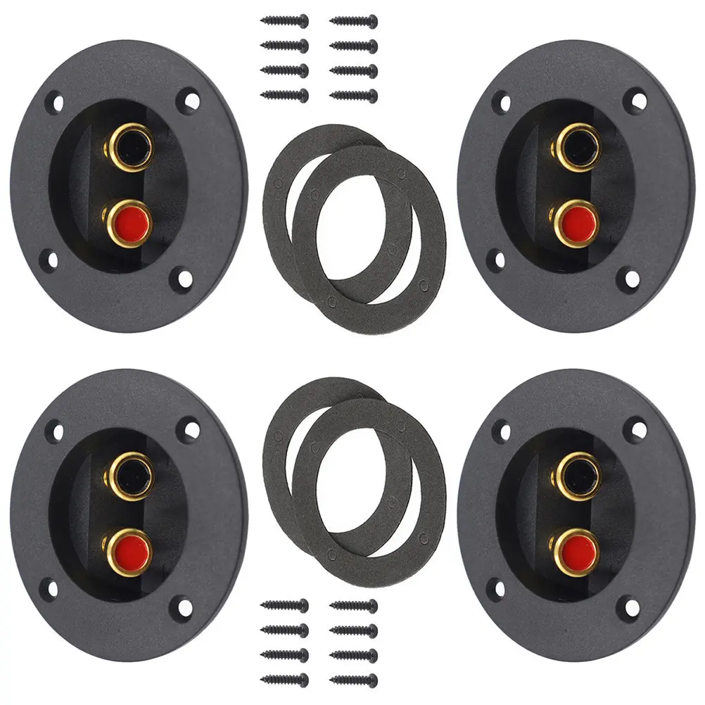 4Pcs Spring Loaded Speaker Terminal Connector 3.1 Inch Subwoofer Box Terminal Speaker Wire Connector Binding Post for DIY Audio