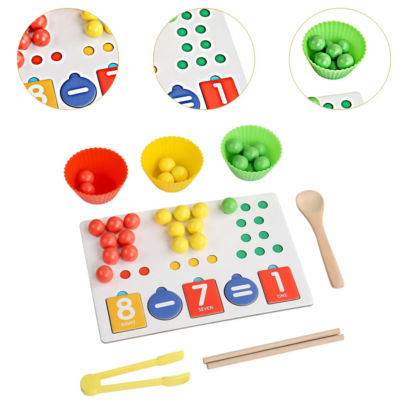 Clip Bead Game Color Sorting Matching Toy Fine Motor Skill Toy Educational Tabletop Game Montessori Toy for Kids Birthday Gifts