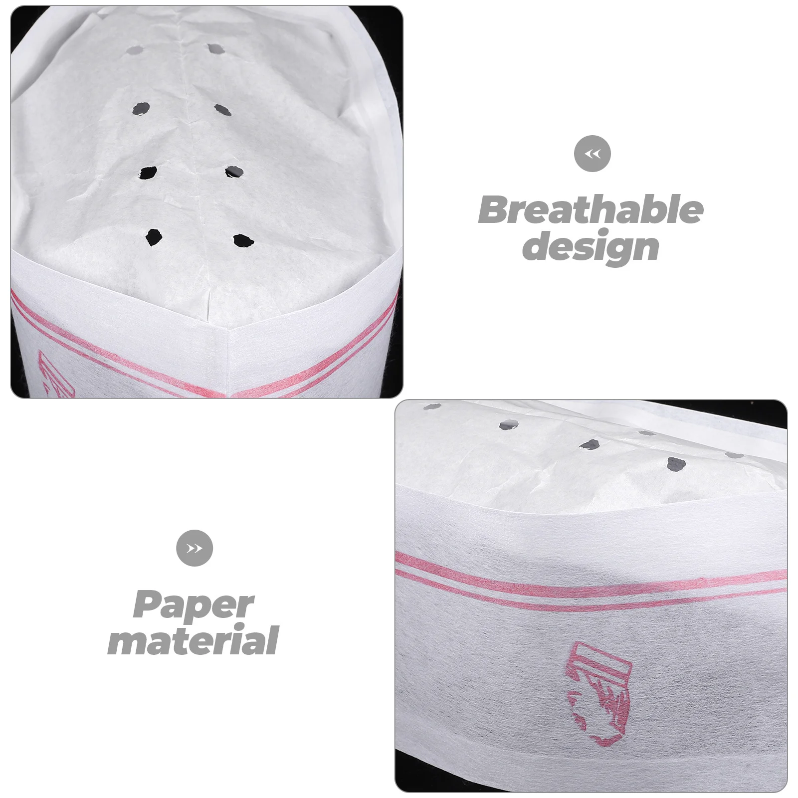 40 Uds. Gorros de Chef de papel desechables, transpirables, ligeros, para cocina, barbacoa, panadería, uniforme, gorros de trabajo para Chef