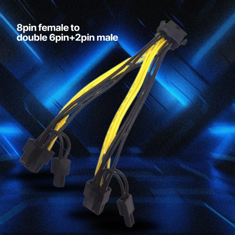 8Pin to Two 8Pin 6+2Pins PCIExpress Power Converter PCIE VGA Splitters Power Cable for Graphics Cards GPU 8Pin Cable