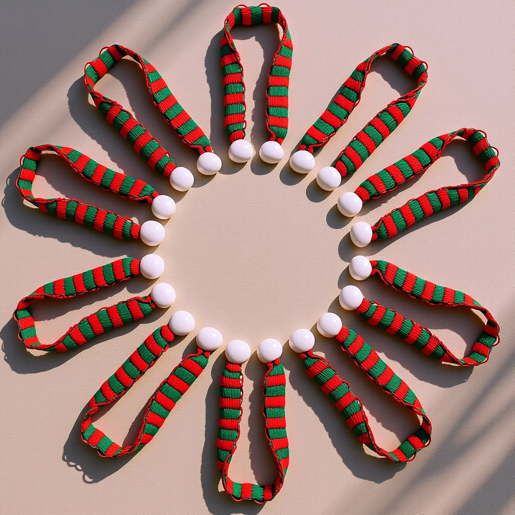 

10pcs 1X23Cm Mini Christmas Scarf For Pet Bottle Decor Striped Yarn Craft Bottle Decorative Scarf Red Green Accessory